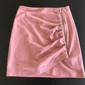 Pink Faux-Suede Skirt